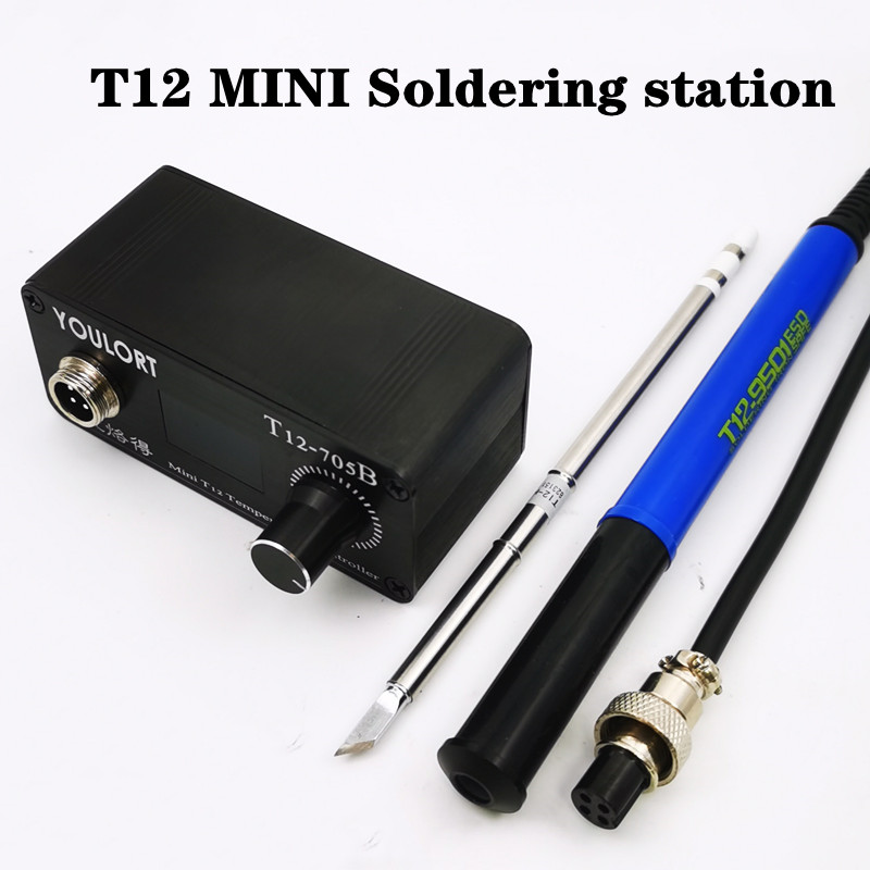 T12 Soldering Station Oled - MINI T12-705B การประสาน สถานีเหล็ก OLED บัดกรีไฟฟ้าเชื่อมเหล็กเคล็ดลับ