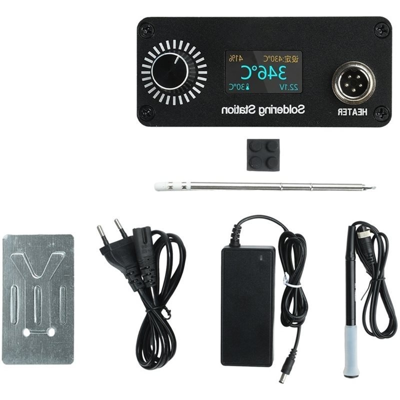 T12 Soldering Station Oled - สถานีบัดกรีดิจิตอล B03C-T12 แบบพกพาขนาดเล็ก ชุดเครื่องมือบัดกรีมืออาชีพสำหรับงานซ่อมแซมภายในบ้าน พร้อมหน้าจอ OLED