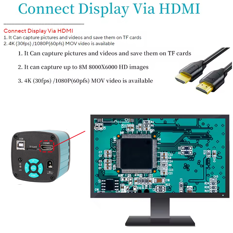 4K กล้องจุลทรรศน์อิเล็กทรอนิกส - 4K Microscope Camera Sony Sensor บทวิจารณ์และราคา