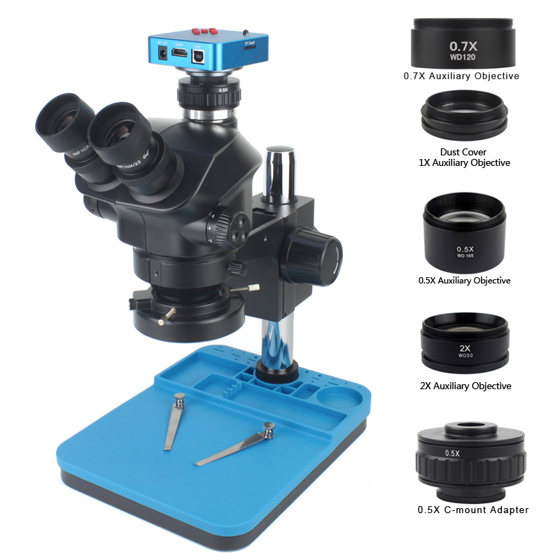 กล้องวิดีโอ 1080P 48MP 2K 4K H - Simul-Focal Industrial Microscope 4K Hdmi บทวิจารณ์และราคา
