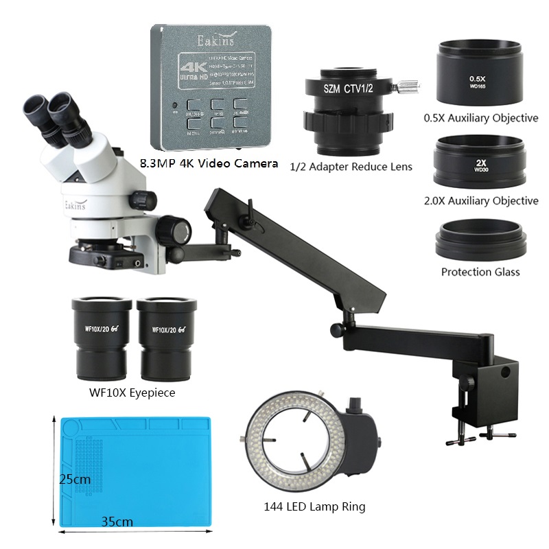 Simul เครื่องสเตอริโอแบบสามตาห - Trinocular Stereo Microscope 7X-45X บทวิจารณ์และราคา