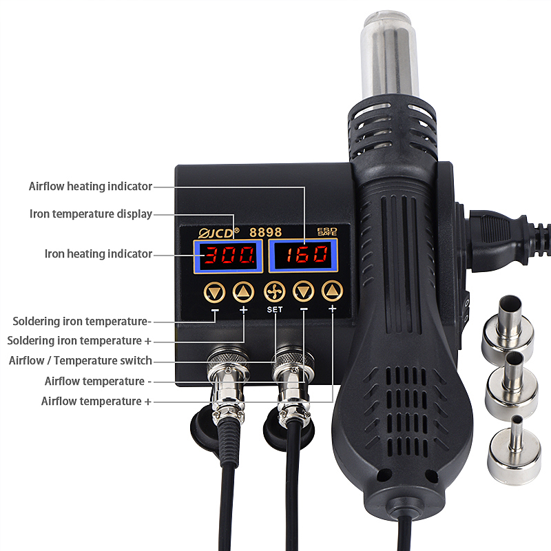 2 in 1 750W HOT AIR GUN จอแสดง - 2 In 1 Soldering Rework Station 750W บทวิจารณ์และราคา